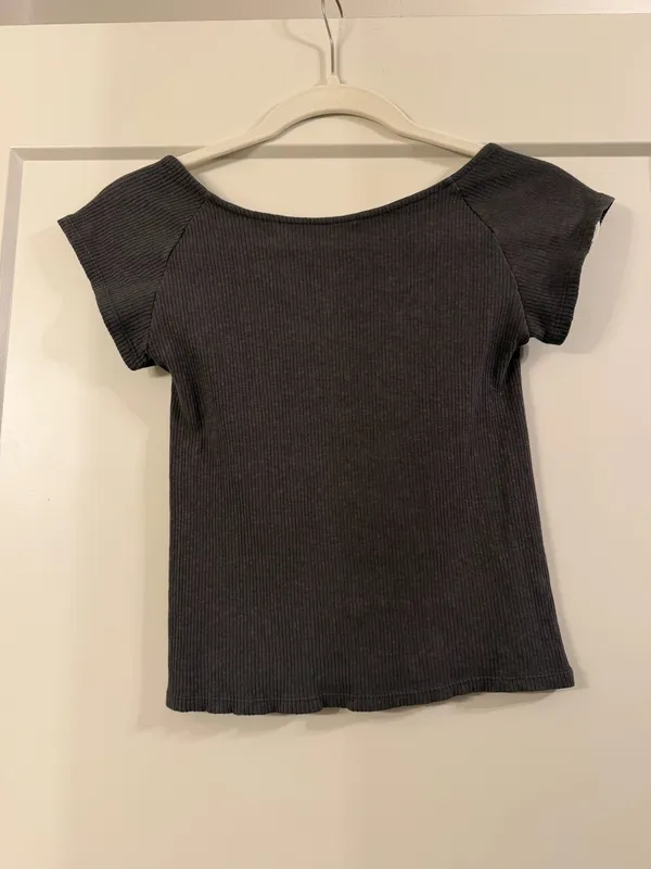 Aerie Dark Gray Ribbed Top - Image 4