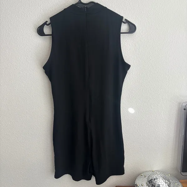 SHEIN Black Mock Neck Sleeveless Bodycon Romper Playsuit Size M - Image 6