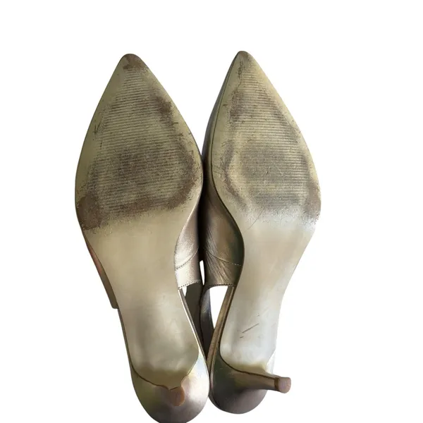 Lilly Pulitzer Slingback Heels Women's Size 9M Gold Metallic Pointed Toe Strap - Image 3