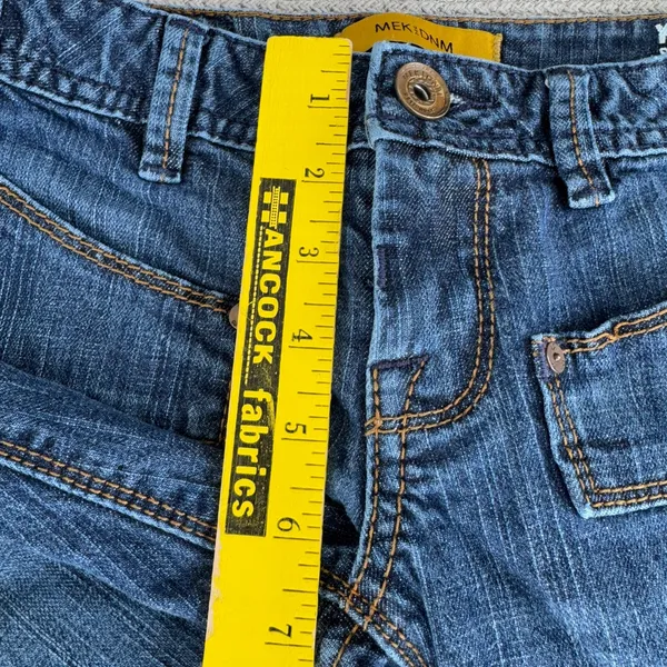 Set/2 MEK Denim Keros Skinny Super Bell Low Rise Flare Jeans Patchwork Dk Rinse - Image 15
