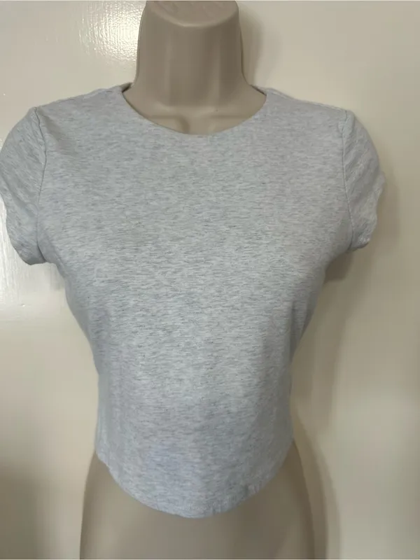 Garage White Cap-Sleeve Crewneck Crop Top - Image 5