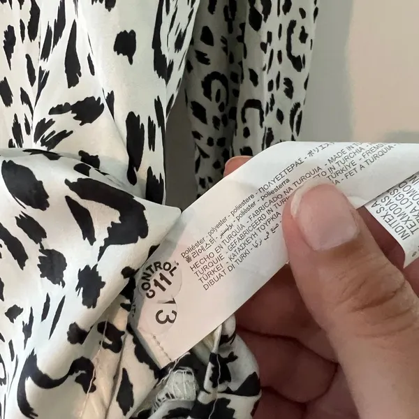 Zara Black and White Leopard Print Women's‎ Top M - Image 8