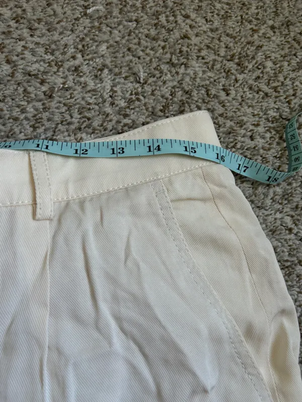 Zara Cream Cargo Trousers Casual Wide Leg Neutral Casual Large - Image 7