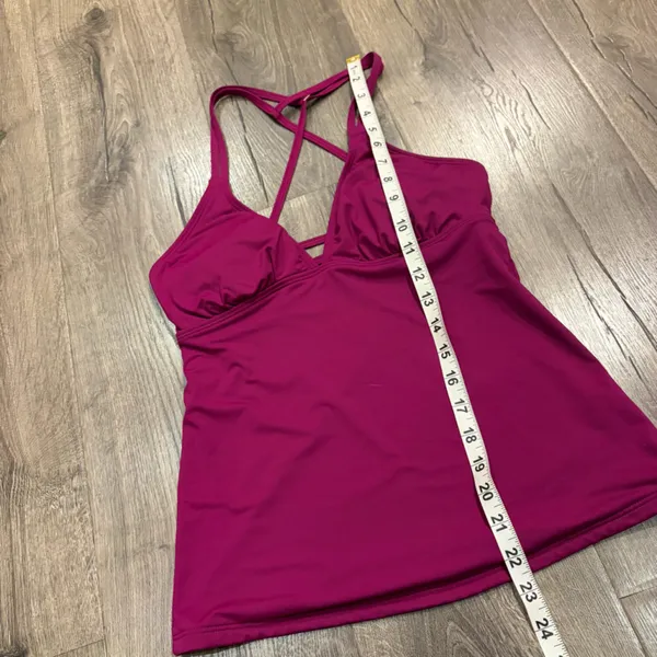 Athleta Tankini Swim Top Plum Purple Swim Adjustable Strappy S Athletic Beach - Image 9
