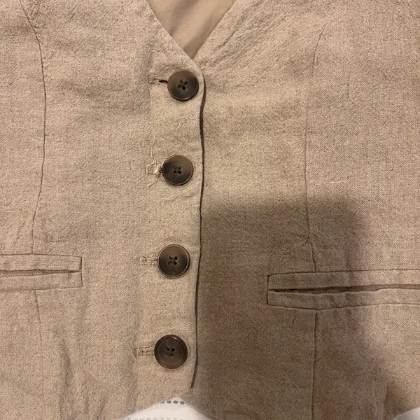 Universal Thread Stylish Tan Button-Up Vest - Image 3