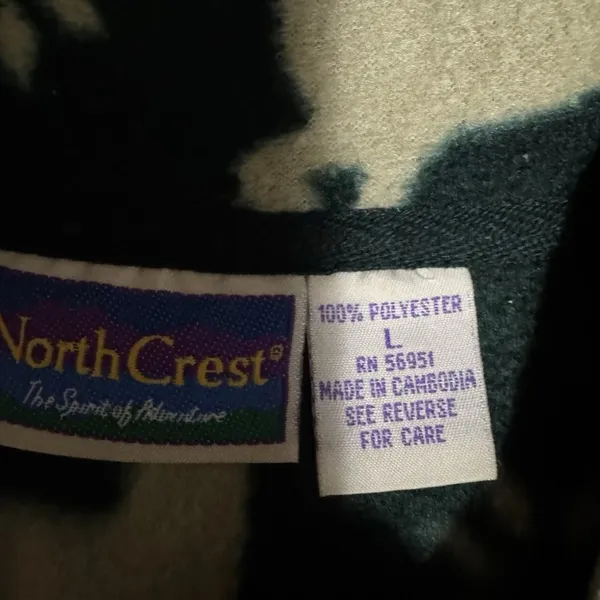 Northcrest Women Size‎ Large Polyester Button Down Fleece Christmas Holiday VTG - Image 4