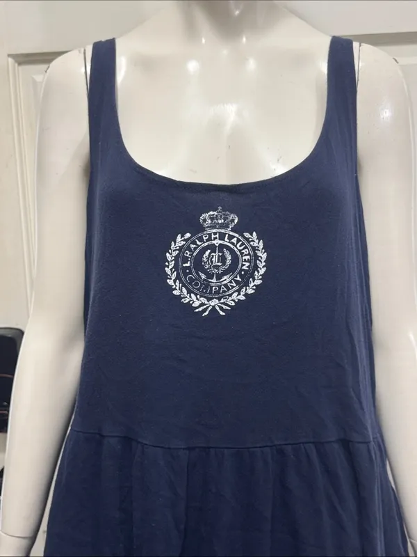Ralph Lauren Jeans Co.Nautical Sleeveless Casual Flared dress Size Large A3 - Image 2
