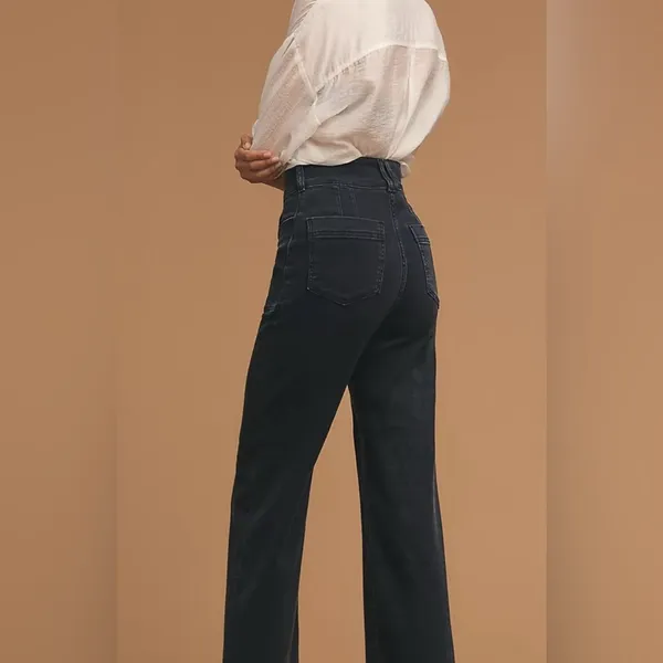 Anthropologie Pilcro The Skipper Seamed High-Rise Cropped Wide-Leg Jeans‎ Sz 28 - Image 3