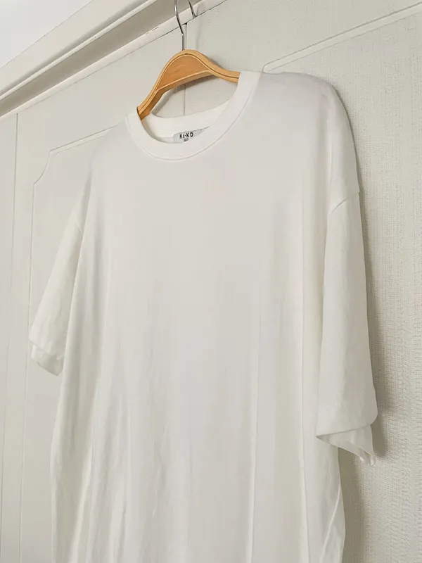 NA-KD Basic Round Neck Oversized Tee Off-white - Image 4