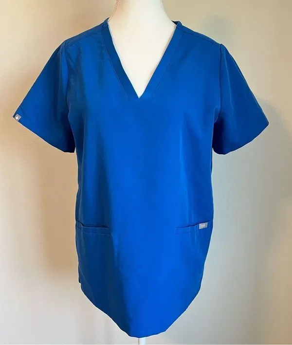 FIGS Technical Collection Casma Scrub Top in Blue Size Medium - Image 3