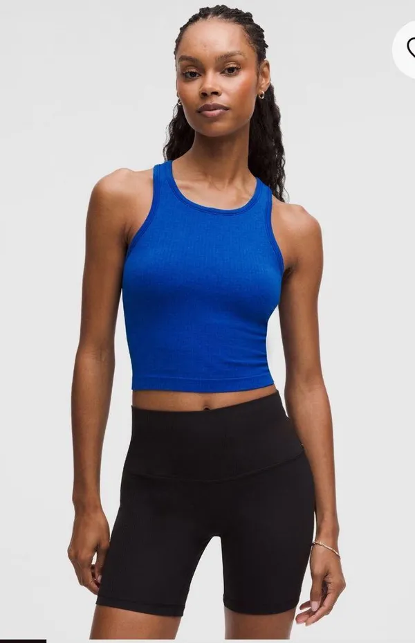 Lululemon White Ebb to Street Cropped Racerback Tank Top - Image 7