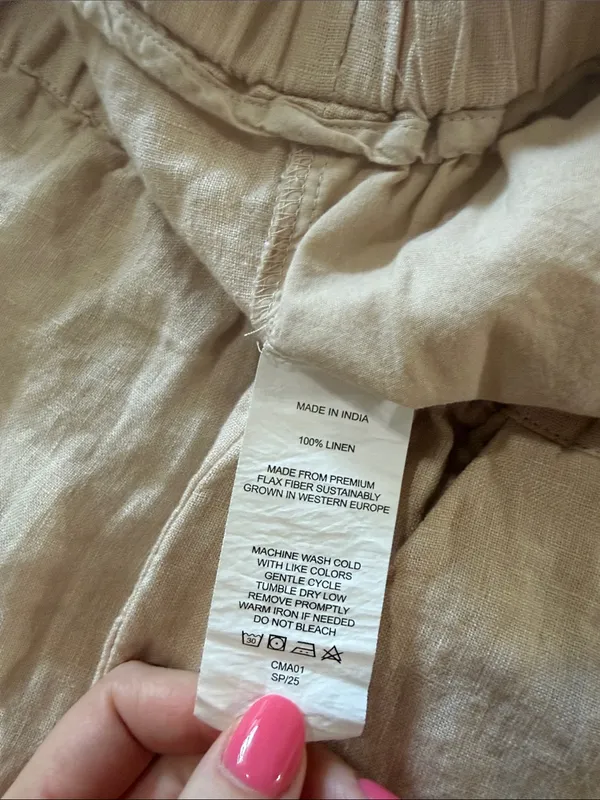 Quince 100% European Linen Pants 25" Oxford Sz S - Image 3