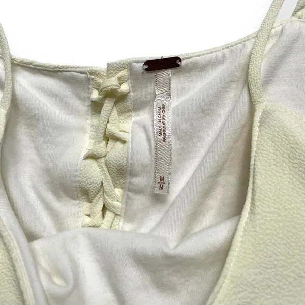 Free People Ivory Tropical Wave Crop Top - Image 4