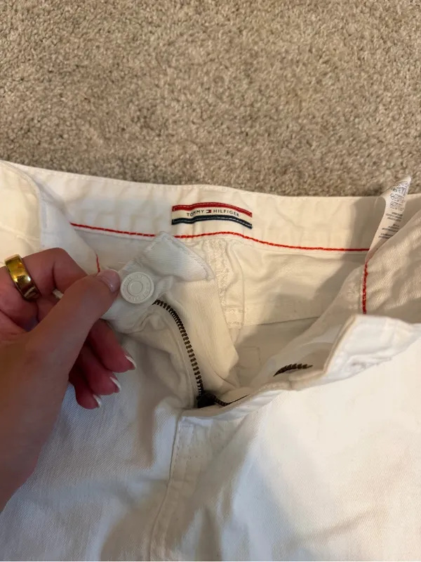 Tommy Hilfiger White Denim Mini Skirt - Image 3