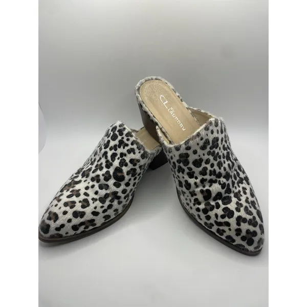 Very Volatile LA Leather Leopard Calf Hair Sling Back‎ Mules Booties Womens 71/2 - Image 5