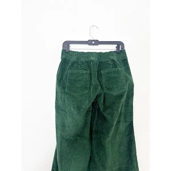 Pact Organic Cotton Corduroy Wide Leg Cropped Pants Size Small Green - Image 12