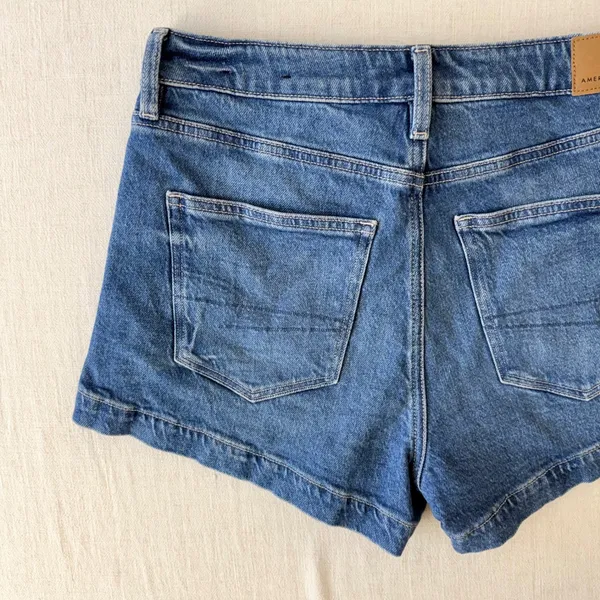 American Eagle Stretch Denim Mom Shorts Womens 4 Blue - Image 9