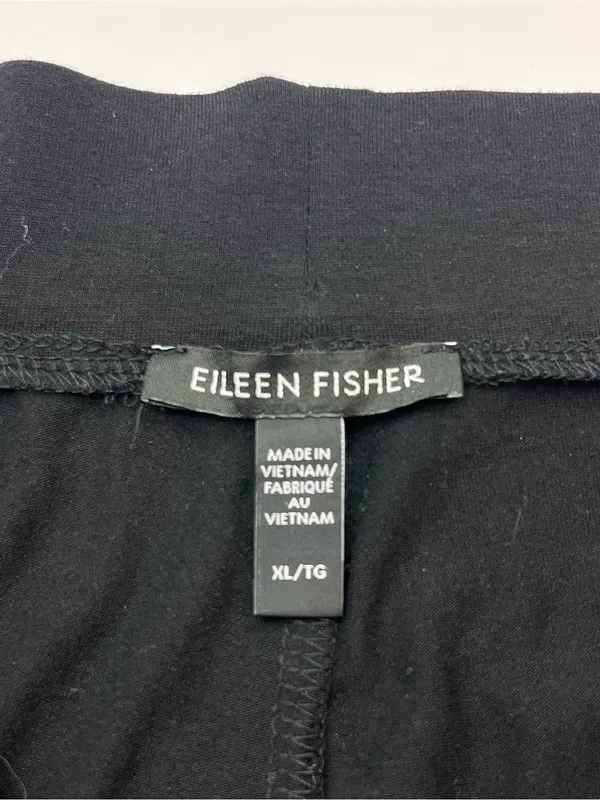 Eileen Fisher‎ Black Wide Leg Pull-on Stretch Pant Womens Size XL Pockets - Image 2