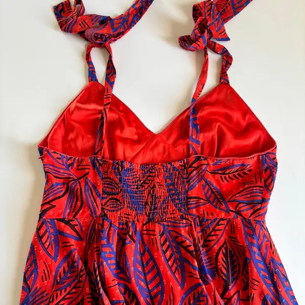 Alexis x Target Red Tropical Leaf Dress Women’s Medium NWT Asymmetrical Hem Boho - Image 10