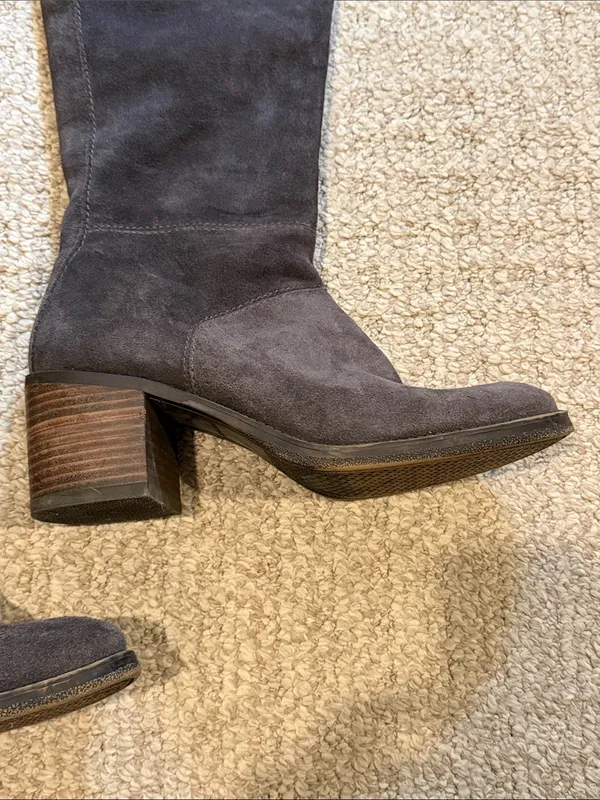 Lucky Brand Women's Over-the-Knee Suede Block Heel Boots - Charcoal - Image 10