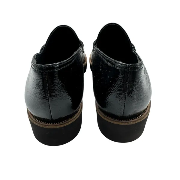 NWOB Paul Green Black Crinkle Patent Leather Penny Loafer Shoes Slip On Womens 6 - Image 3