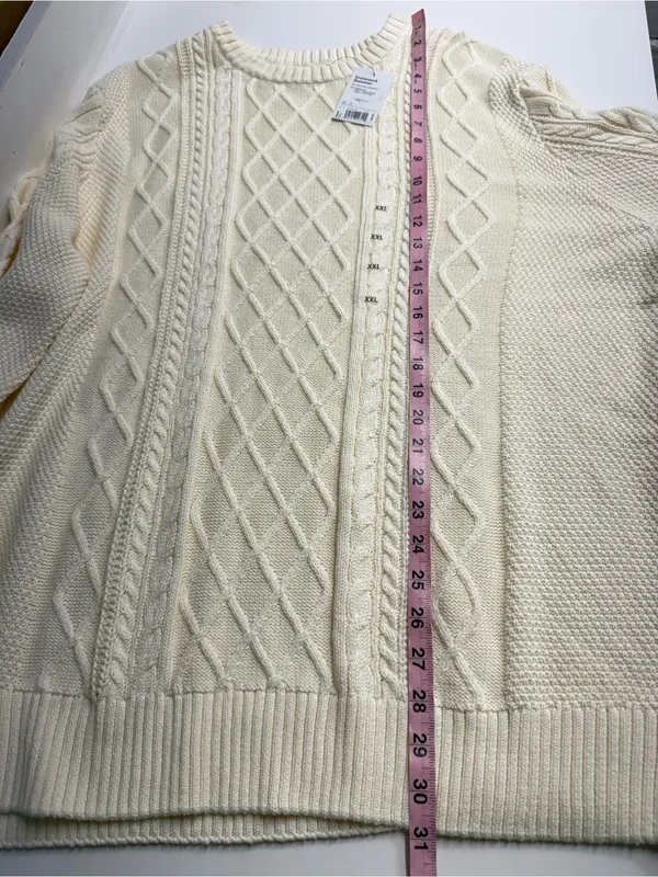 NWT fisherman grandpa sweater knit cotton blend minimalist preppy gift XXL - Image 6