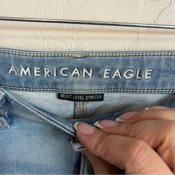 AEO Next Level Stretch Highest Rise Jegging‎ Crop Raw Hem Denim Jeans - Image 10