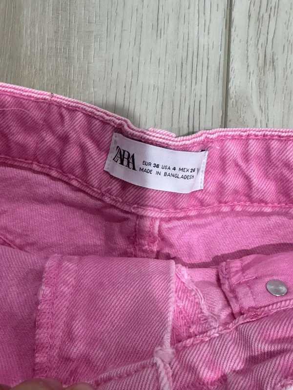 ZARA Pink Denim Shorts - Image 3