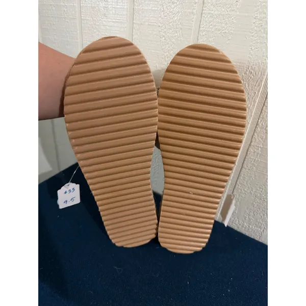 Handmade Crochet Platform Espadrille Slides Off-White Woven Sandals Size 9.5 - Image 4