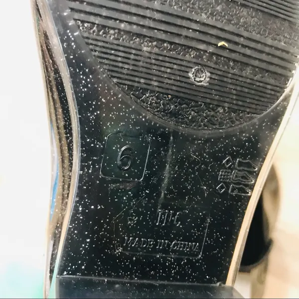 INC Women’s Raelynn Rain Black Glitter rain Boots sz 6 - Image 9