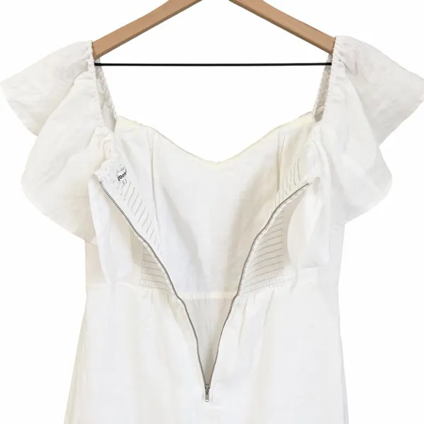 Reformation Baela Linen Dress White Size 8 NWT - Image 8