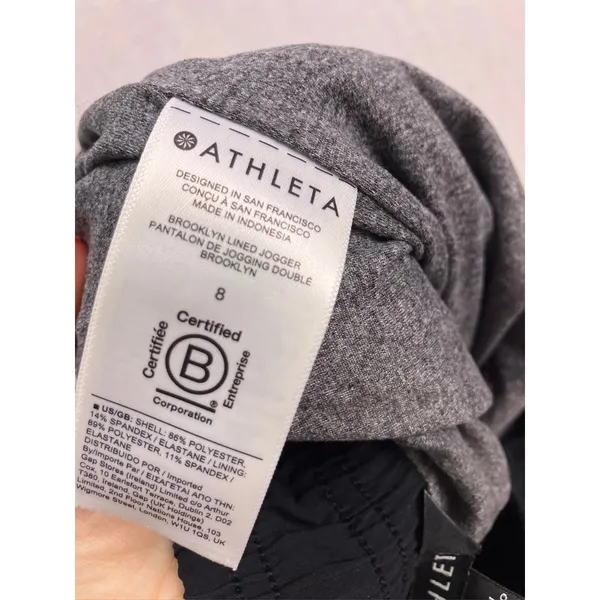 Athleta Brooklyn Lined Jogger Women 8 Black‎ Ribbed Trim Stretch Pants - Image 9