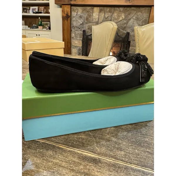 Kate Spade New York Women's Freya Ballet Flat Black Suede Women's‎ Size 7! - Image 8