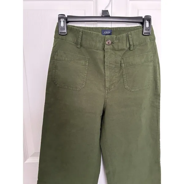 J.Crew $118 Lizzie High Rise Patch Pocket Wide Leg Pant Pine Green Size 24T - Image 8