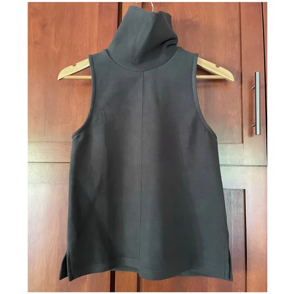 OGL Turtleneck Split Hem Top Sleeveless FuzzLuxe Deep Grey Size XS - Image 2