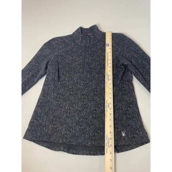 Spyder Active L Charcoal Gray Fleece Quarter‑Zip Pullover High‑Low Hem - Image 3