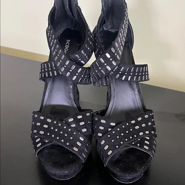 BCBGeneration studded stiletto sandals with platform soles and ankle zippers - Image 8