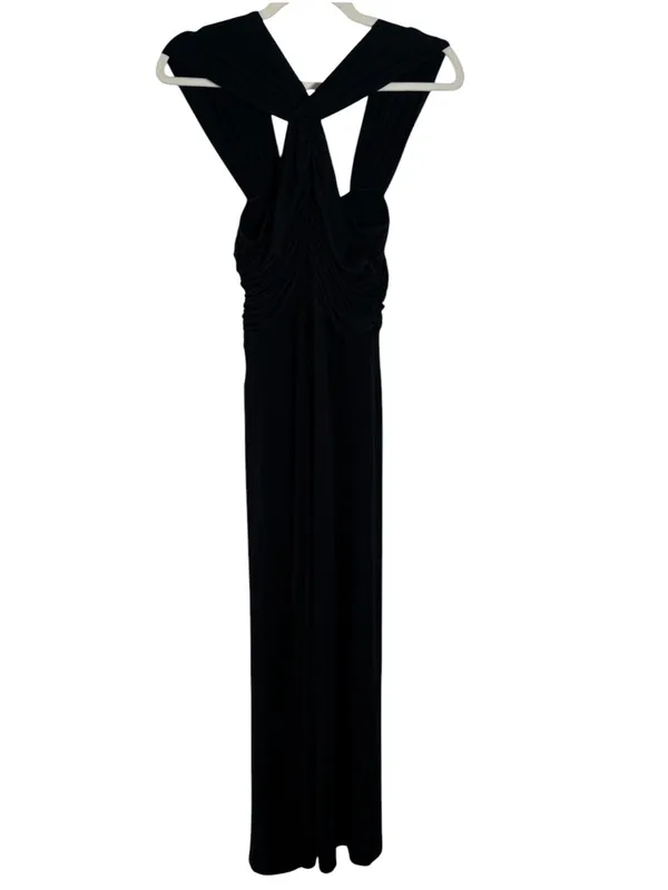 Favorite Daughter Vivien Ruched Black Maxi Dress Formal Cocktail Size Medium - Image 3