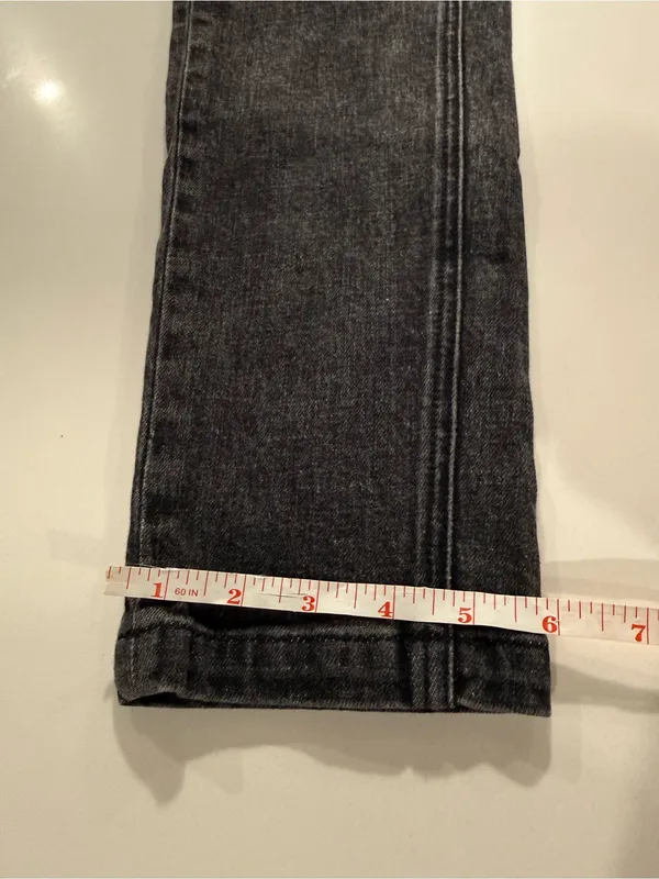 House of CB Bria Distressed High Waist Straight Leg Jeans FadedBlack Slim SizeXS - Image 10