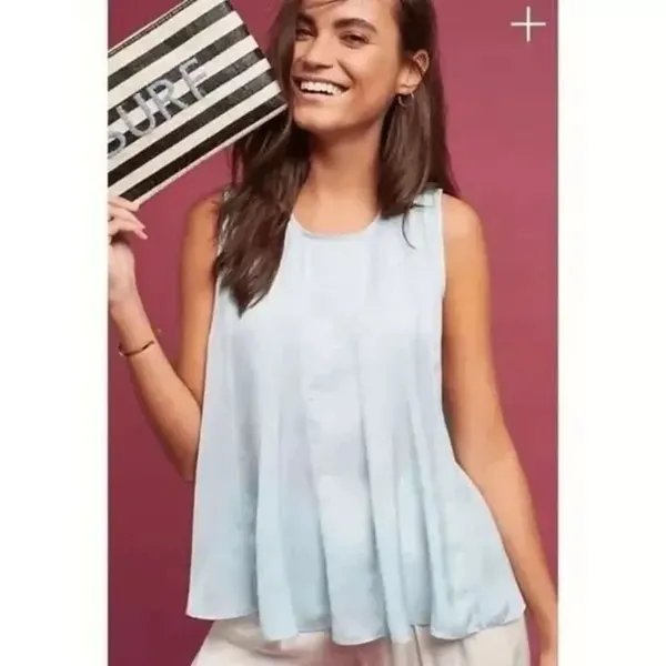 ✨Anthropologie eri + ali Sky Blue swing tank Small✨ - Image 2