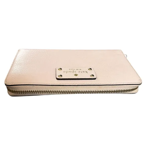 Kate Spade Wallet Womens One Size Pink Leather Zip Around Logo Continental - Image 5