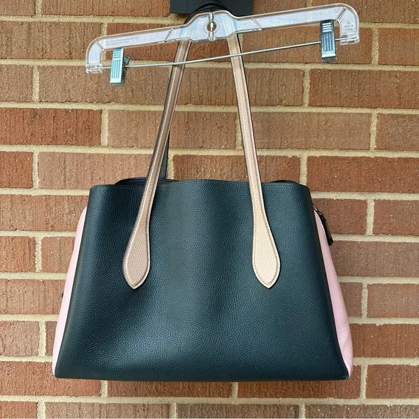 Coach Lora Carryall tote Colorblock in Pewter/Pine Green Aurora Multi Leather - Image 9
