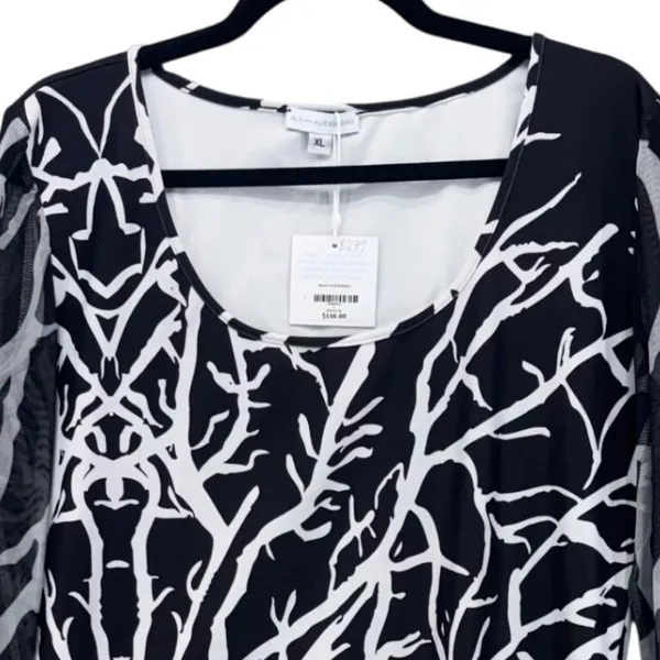 Ala‎ von Auersperg Body Suit XL Moon Coral Sheer Nylon Coastal Print Resort Luxe - Image 3