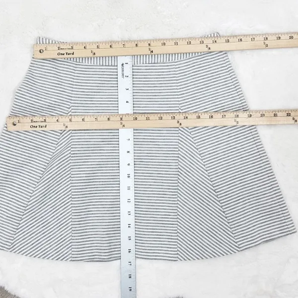 Michael Michael Kors Striped Knit Panel A-line‎ Skirt White Grey 4 - Image 12