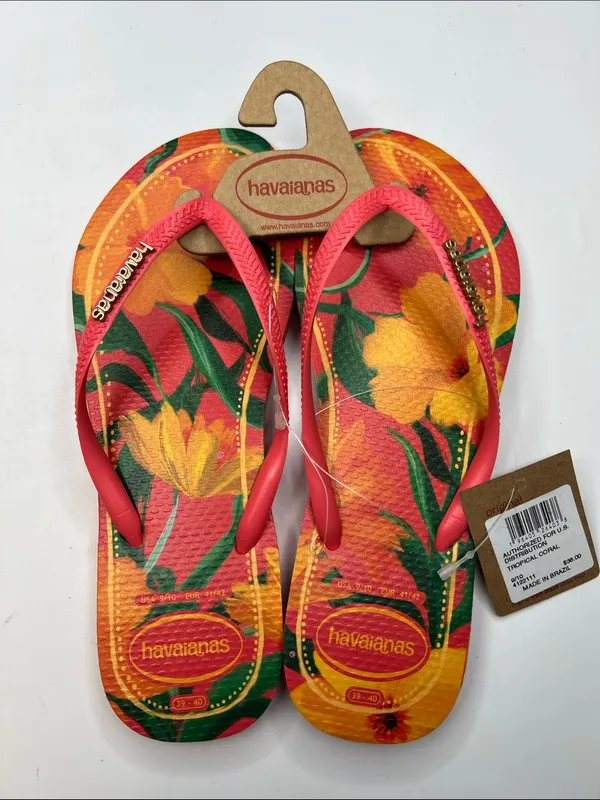 Havaianas Women's Slim Tropical Round Toe Sandals- Size 9/10 - Image 3