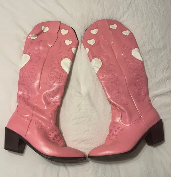 Pink Heart Cowgirl Boots - Image 3