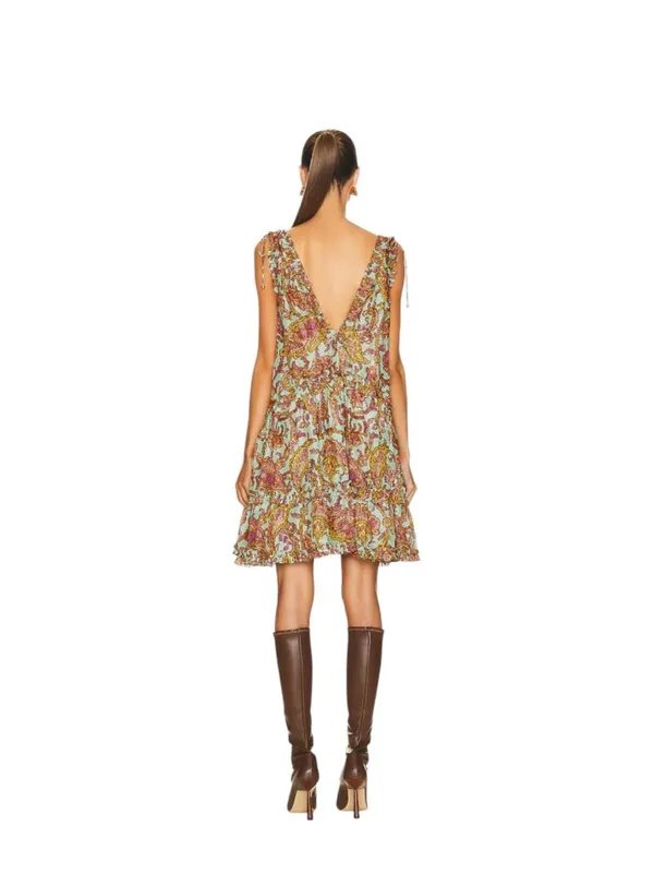 Zimmermann Silk Tiggy Mini Dress Beige Size 1(M) Designer Boho Summer Coastal - Image 11