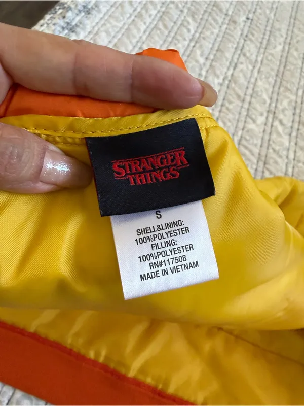Stranger Things Retro Bike Puffer Vest Orange Halloween Costume Cosplay Size S - Image 5