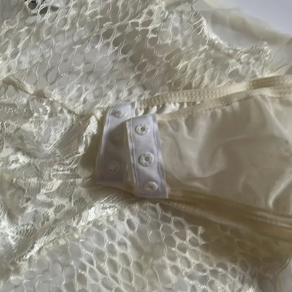 Ivory Lace Lingerie Bodice with Mesh Back Women's M - Image 9