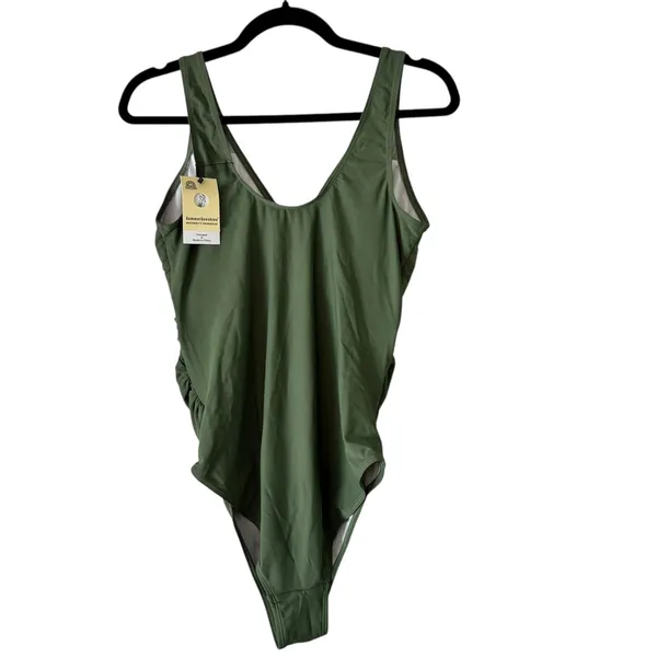 SummerSunshine Maternity Swimsuit‎ Crisscross Tummy Control One Piece L - Image 7